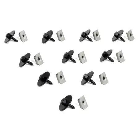 10x Schraube Sechskantschraube + Mutter Karosserie f&uuml;r MERCEDES 4,8 x 19 mm
