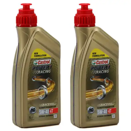 CASTROL Ultimate Performance MOTORRAD Motor&ouml;l &Ouml;l POWER 1 RACING 4T 5W-40 2 Liter