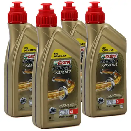 CASTROL Ultimate Performance MOTORRAD Motor&ouml;l &Ouml;l POWER 1 RACING 4T 5W-40 4 Liter