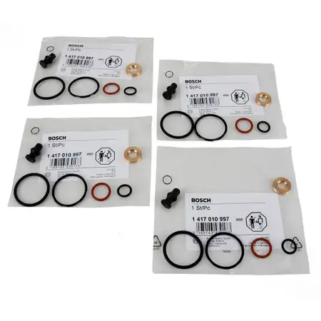 4x BOSCH Dichtungssatz Einspritzd&uuml;se Einspritzpumpe 1417010997 VW AUDI SKODA TDI