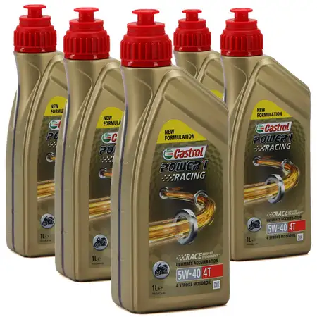 CASTROL Ultimate Performance MOTORRAD Motor&ouml;l &Ouml;l POWER 1 RACING 4T 5W-40 5 Liter