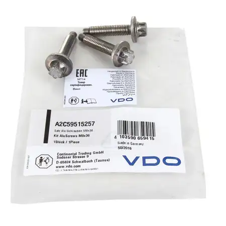 3x VDO Schraube f&uuml;r Wasserpumpe A2C59515257 M8x36 f&uuml;r BMW 1er 3er 5er 6er 7er