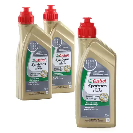 CASTROL Getriebe&ouml;l Schaltgetriebe&ouml;l SYNTRANS V FE 75W-80 - 3L 3 Liter