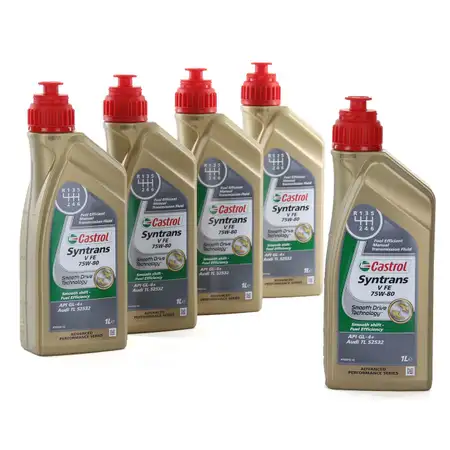 CASTROL Getriebe&ouml;l Schaltgetriebe&ouml;l SYNTRANS V FE 75W-80 - 5L 5 Liter