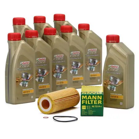 CASTROL EDGE Professional Motor&ouml;l &Ouml;l LL04 5W-30 9L + MANN &Ouml;lfilter HU721/4X