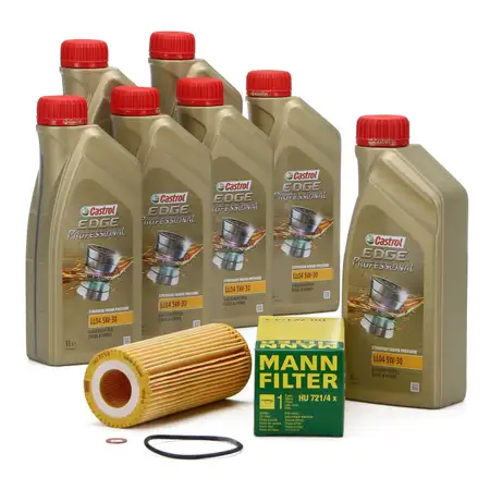 CASTROL EDGE Professional Motor&ouml;l &Ouml;l LL04 5W-30 7L + MANN &Ouml;lfilter HU721/4X