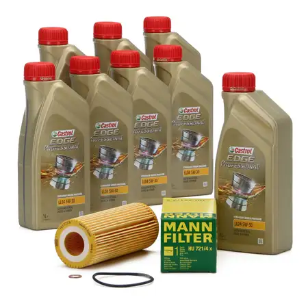 CASTROL EDGE Professional Motor&ouml;l &Ouml;l LL04 5W-30 8L + MANN &Ouml;lfilter HU721/4X