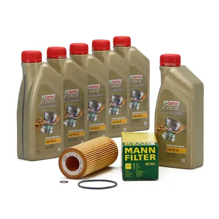 CASTROL EDGE Professional Motor&ouml;l &Ouml;l LL04 5W-30 6L + MANN &Ouml;lfilter HU722x