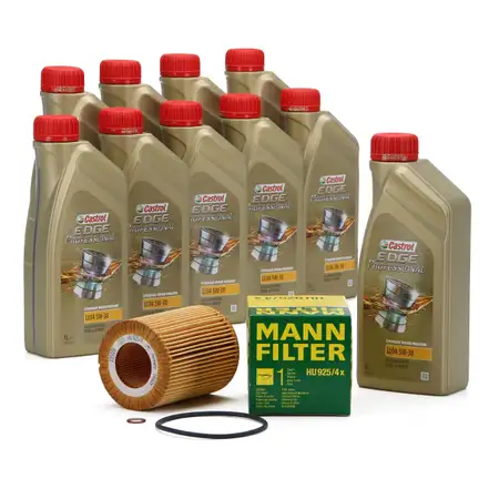 CASTROL EDGE Professional Motor&ouml;l &Ouml;l LL04 5W-30 10L + MANN &Ouml;lfilter HU925/4x