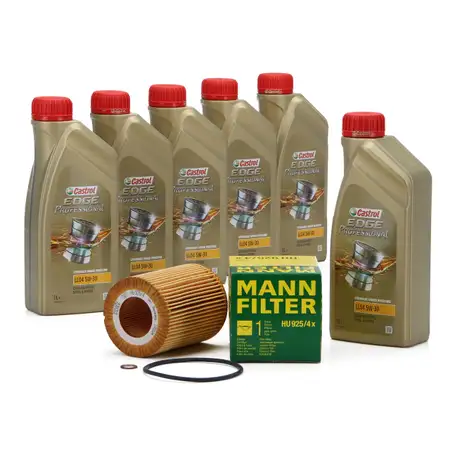 CASTROL EDGE Professional Motor&ouml;l &Ouml;l LL04 5W-30 6L + MANN &Ouml;lfilter HU925/4x