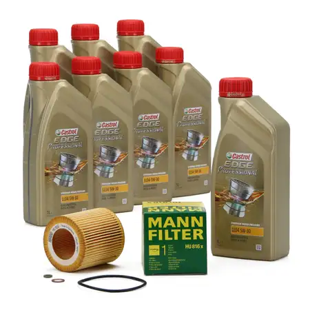 CASTROL EDGE Professional Motor&ouml;l &Ouml;l LL04 5W-30 8L + MANN &Ouml;lfilter HU816x