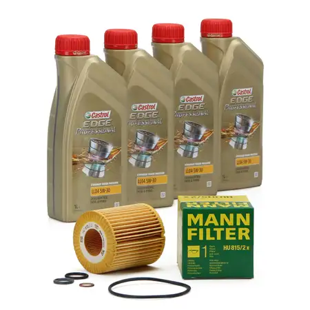 CASTROL EDGE Professional Motor&ouml;l &Ouml;l LL04 5W-30 4L + MANN &Ouml;lfilter HU815/2x
