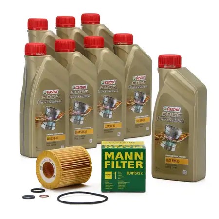 CASTROL EDGE Professional Motor&ouml;l &Ouml;l LL04 5W-30 8L + MANN &Ouml;lfilter HU815/2x