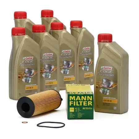 CASTROL EDGE Professional Motor&ouml;l &Ouml;l LL04 5W-30 7L + MANN &Ouml;lfilter HU721/5x