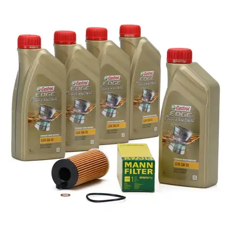 CASTROL EDGE Professional Motor&ouml;l &Ouml;l LL04 5W-30 5L + MANN &Ouml;lfilter HU6014/1z