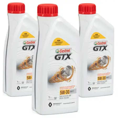 CASTROL Motor&ouml;l &Ouml;l GTX 5W-30 5W30 RN17 ACEA C3 f&uuml;r Renault - 3L 3 Liter