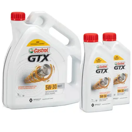 CASTROL Motor&ouml;l &Ouml;l GTX 5W-30 5W30 RN17 ACEA C3 f&uuml;r Renault - 7L 7 Liter
