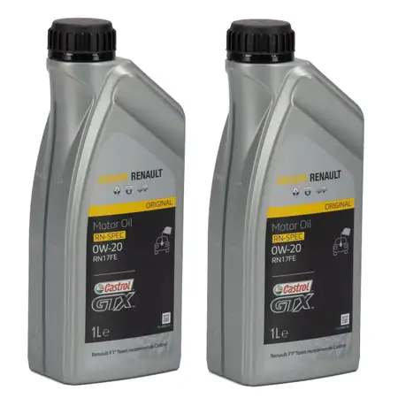 CASTROL Motor&ouml;l &Ouml;l GTX RN-SPEC 0W-20 0W20 f&uuml;r Renault RN17FE - 2L 2 Liter