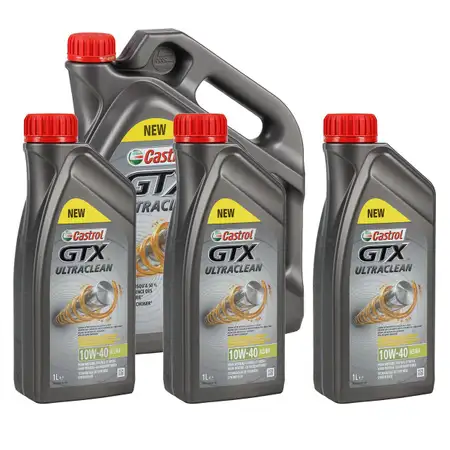 CASTROL Motor&ouml;l &Ouml;l GTX ULTRACLEAN 10W-40 10W40 A3/B4 - 8 Liter
