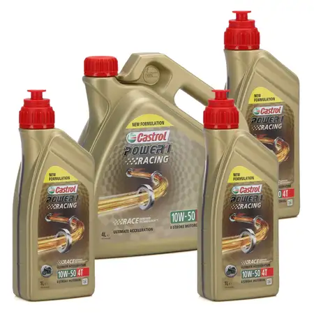 CASTROL Motor&ouml;l &Ouml;l POWER 1 RACING 4T 4-TAKT 10W50 JASO MA-2 API SL - 7L 7 Liter