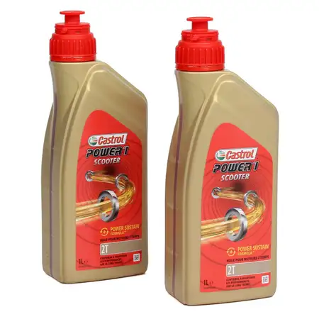 CASTROL POWER 1 SCOOTER Motor&ouml;l &Ouml;l 2T 2-TAKT API TC+ ISO-L-EGD JASO FD - 2L