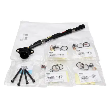 Leitungssatz Pumpe D&uuml;se + BOSCH Dichtsatz + OE Schrauben AUDI SEAT SKODA VW TDI