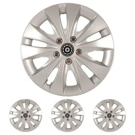 4x ALBRECHT Radkappen Radblenden STORM SILBER 14 Zoll (4 St&uuml;ck)