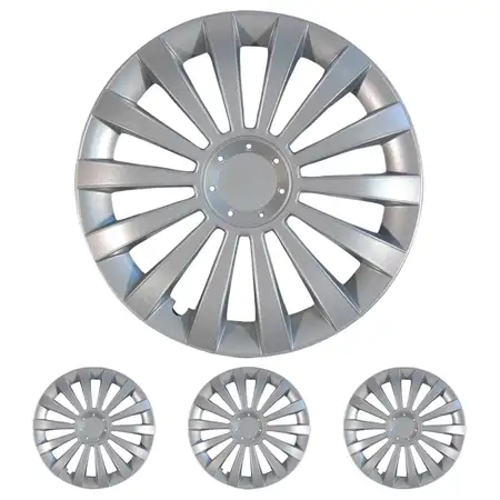 4x ALBRECHT Radkappen Radblenden MERIDIAN SILVER SILBER 14 Zoll (4 St&uuml;ck)
