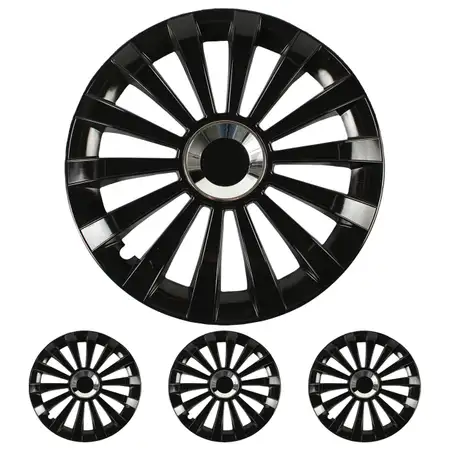4x ALBRECHT Radkappen Radblenden MERIDIAN BLACK SCHWARZ 15 Zoll (4 St&uuml;ck)
