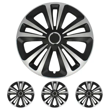 4x Radkappen Radblenden TERRA SCHWARZ SILBER SILVER 16 Zoll (4 St&uuml;ck)