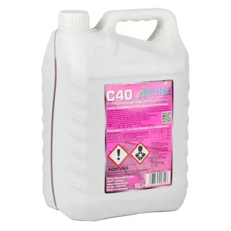 ALPINE Frostschutz K&uuml;hler K&uuml;hlerfrostschutz Konzentrat 5L C40 G40