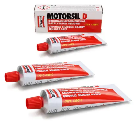 3x 100ml AREXONS Motorsil D Dichtstoff Silikondichtmittel Dichtmittel Tube ROT