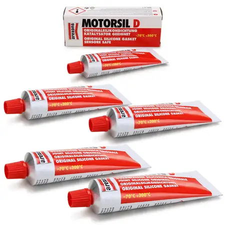 5x 100ml AREXONS Motorsil D Dichtstoff Silikondichtmittel Dichtmittel Tube ROT