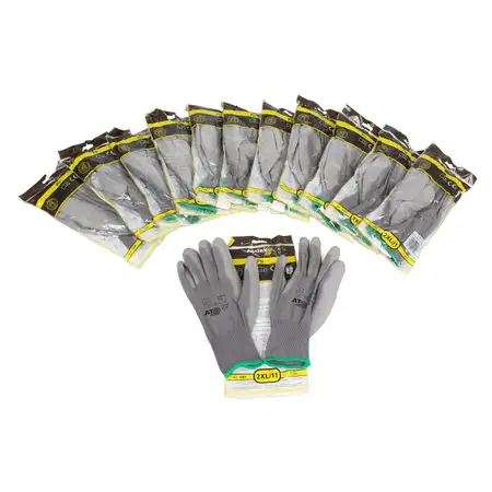 ASATEX 3701 Handschuhe Arbeitshandschuhe GUMMIERT - GRAU Gr&ouml;&szlig;e 11 / XXL (12)