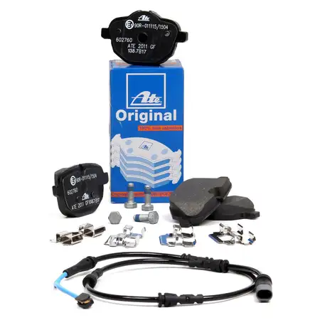 ATE Bremsbel&auml;ge + Warnkontakt f&uuml;r BMW 5er F10 LIMOUSINE 520-530i 518-530d hinten