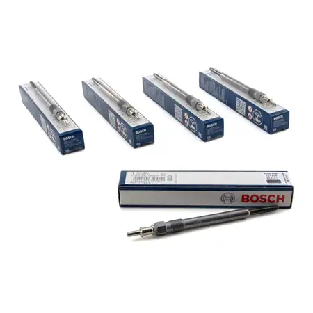5x BOSCH Gl&uuml;hkerze Set Duraterm Chromium GLP008 0250202142 Mercedes W202 W203