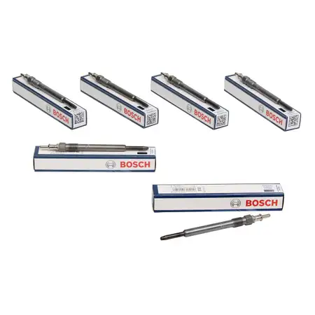 6x BOSCH Gl&uuml;hkerze Set Duraterm Chromium GLP008 0250202142 Mercedes W202 W203