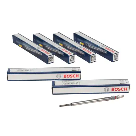 6x BOSCH Gl&uuml;hkerze DURATERM GLP2-HS GLP202 f&uuml;r MERCEDES-BENZ OM640 OM642 OM629