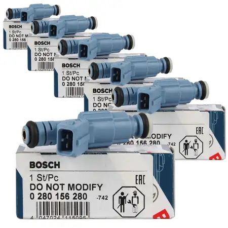 6x BOSCH Einspritzventil Einspritzd&uuml;se EV6 OPEL ASTRA H ZAFIRA B 2.0 Turbo OPC