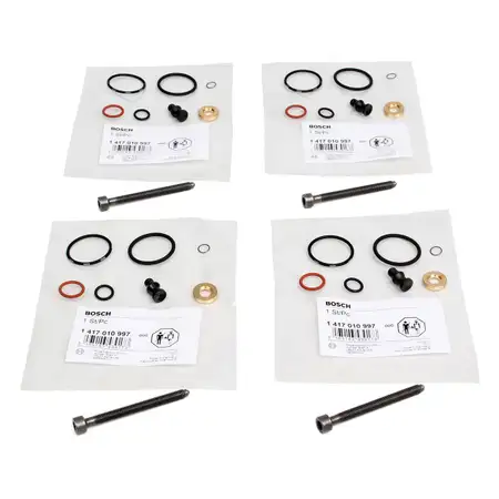 4x BOSCH 1417010997 Dichtungssatz Einspritzd&uuml;se + ORIGINAL Schrauben f&uuml;r VAG TDI