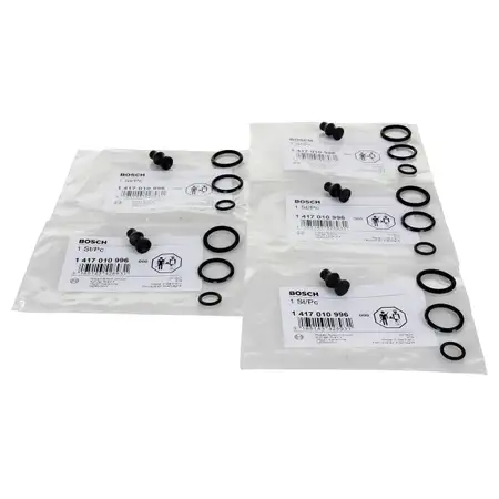 5x BOSCH Dichtungssatz Einspritzd&uuml;se Einspritzpumpe 1417010996 VW AUDI SKODA TDI