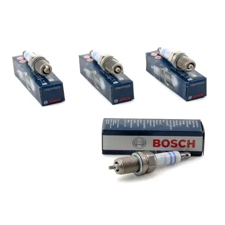 4x BOSCH Z&uuml;ndkerze Set Doppelplatin FR5KPP332S 0242245576 f&uuml;r VW AUDI SEAT SKODA