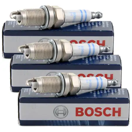 3x BOSCH Z&uuml;ndkerze Super Plus FR7HC+ 0242236565 f&uuml;r JEEP SEAT SKODA VW