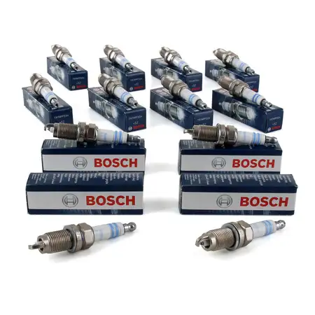 12x BOSCH Z&uuml;ndkerze Super Plus FR7HPP33+ 0242236566 f&uuml;r AUDI FORD SEAT SKODA VW