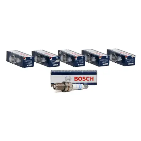 6x BOSCH Z&uuml;ndkerze Set Doppelplatin FR5KPP332S 0242245576 f&uuml;r VW AUDI SEAT SKODA