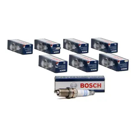 8x BOSCH Z&uuml;ndkerze Set Doppelplatin FR5KPP332S 0242245576 f&uuml;r VW AUDI SEAT SKODA