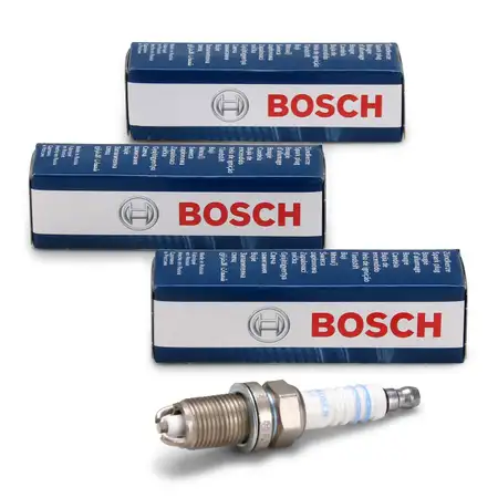 3x BOSCH 0242229654 Z&uuml;ndkerze FLR8LDCU+ NICKEL f&uuml;r AUDI BMW FIAT OPEL SKODA VW