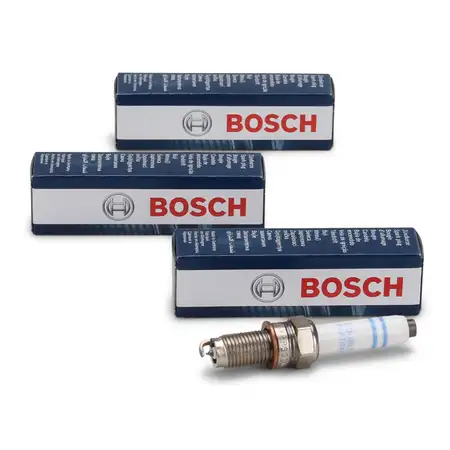 3x BOSCH 0241145523 Y5KPP332 Z&uuml;ndkerze DOUBLE PLATINUM f&uuml;r AUDI SEAT SKODA VW