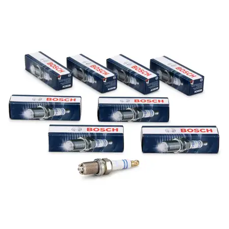 8x BOSCH 0242240587 FGR6KQE Z&uuml;ndkerze PORSCHE CAYENNE (9PA) S 4.5 bis 01.2007