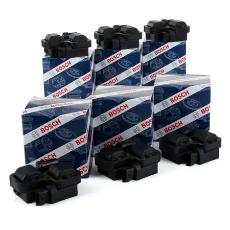 6x BOSCH Z&uuml;ndspule 0221503035 Mercedes-Benz 4 + 6 Zylinder Modelle 0001587803